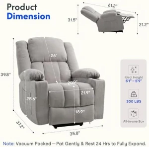 Power Lift Recliner Chair with Massage & Heat — Massage Chairs, FLEXISPOT