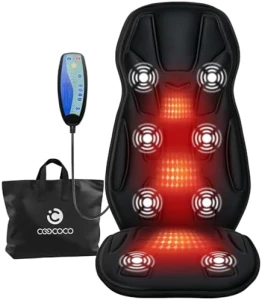 Back Massager with Heat, 8 Vibrating Motors, Massage Chair Pad — Massage Chairs, CooCoCo