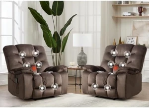 Oversized Power Recliner Chair with Massage and Heat — Massage Chairs, HAOMARKETS