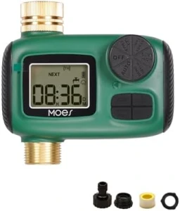 2 Outlet Sprinkler Timer, Brass Inlet & Outlet — Irrigation System, MOES