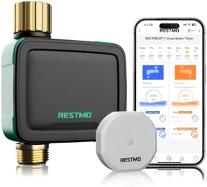Smart Sprinkler Hose Timer with Flow Meter — Irrigation System, Restmo