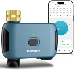 WiFi Water Timer for Garden Hose with Brass Inlet — Irrigation System, Denvest