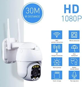 Outdoor PTZ WiFi IP Security Camera 1080P with Color Night Vision — Security Camera, Alptop