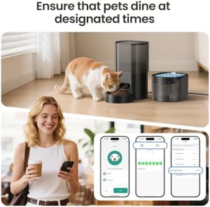 Automatic Cat Feeder and Water Fountain 2-in-1 — Automatic Pet Feeder, Evoliq