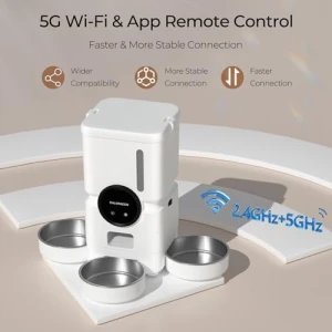 Automatic Cat Feeder for 3 Cats with Slow Feed, 6L Smart WiFi Pet Feeder — Automatic Pet Feeder, Chloraeon