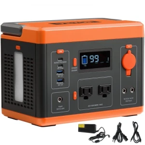 Portable Power Station, 296Wh, Backup Lithium-ion Battery Solar Powered Generator — Portable Power Station, VEVOR