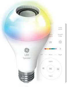 Color Changing Speaker LED Light Bulb with Remote — Smart Light Bulb, GE