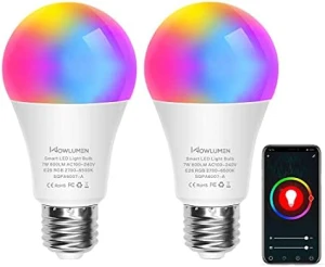 Smart Light Bulbs, 2700K-6500K Dimmable & Color Changing A19 LED Bulb — Smart Light Bulb, WOWLUMEN