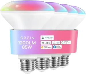 Matter Smart Light Bulb, 1600 Lumens 100W Equivalent, Color Changing, 2 Pack — Smart Light Bulb, OREiN