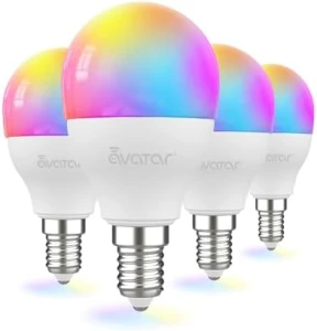 4 Pack Wi-Fi Smart LED Light Bulb, Dimmable, E12 Base Candelabra — Smart Light Bulb, Avatar Controls