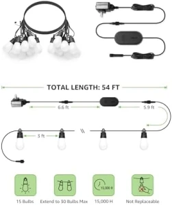 AI Smart Outdoor String Lights — LED Strip Lights, Lepro