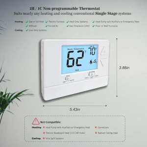 Non-Programmable Thermostat, Digital Energy-Saving — Smart Thermostat, Riseem