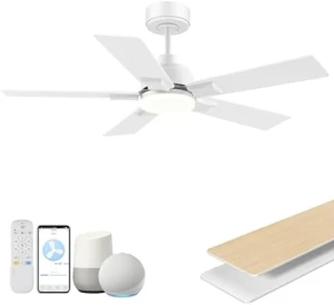 42-Inch Smart Ceiling Fan with Lights Remote, APP & Voice Control — Smart Fan, Hoenofly