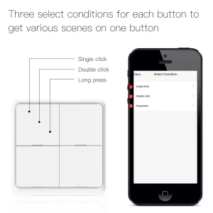 4 Gang Wireless Scene Switch — Smart Button Pusher, MOES