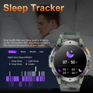 Men's Outdoor Sports Smart Watch with Health Monitoring and LED Flashlight — Fitness Tracker, LIGE