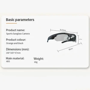Full Resolution Camera Glasses with 128GB Storage for Sports — Smart Glasses