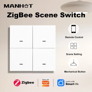 ZigBee Wireless 12 Scene Push Button Controller — Smart Switch, Manhot