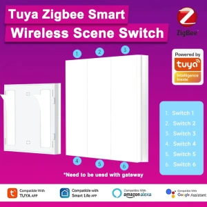 6 Gang Wireless Scene Switch — Smart Switch, Tuya