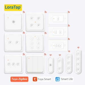ZigBee 3.0 Wireless 13-Type Push Button Remote Controller — Smart Button Pusher, LoraTap
