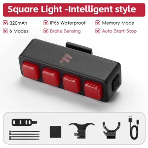 Bike Taillight with Smart Brake Sensing — Smart Bike Light, WEST BIKING