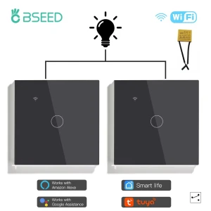 1/2/3-Key Touch Wi-Fi Switches with Capacitor, 2-Way for Stairs, Corridors, Lamps — Smart Switch, Simplistic Living Home