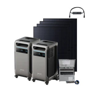 Portable power station bundle with 2 stations, backup kit and 4 solar panels — Portable Power Station, Anker SOLIX