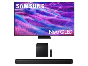 75-inch Neo QLED TV with Soundbar and Subwoofer — Smart TV, Samsung