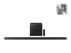 65-inch QLED TV with Soundbar and Subwoofer — Smart TV, Samsung
