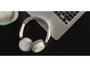 Bluetooth Wireless Headphones, White/Orange — Wireless Earbuds, Plantronics