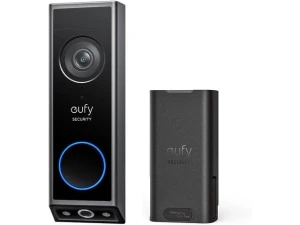Smart Video Doorbell, Black, with Extra Backup Battery — Video Doorbell, eufy