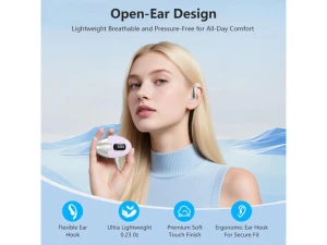 Open-Ear Bone-Conduction Headphones, Purple — Wireless Earbuds