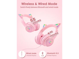 Bluetooth Cat-Ear Headphones — Wireless Earbuds, PISKEKAT