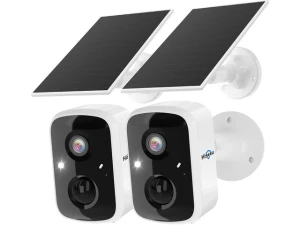 Solar Security Cameras, 2-Pack — Security Camera, Explus-C