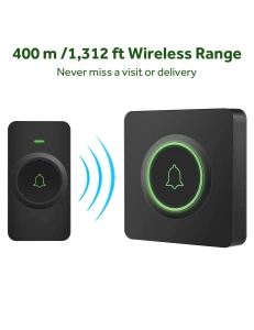 Wireless Doorbell with 1300 Feet Range, 56 Melodies & Waterproof Design, AVANTEK