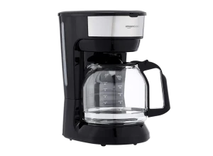 12-Cup Coffee Maker with Reusable Filter, Black & Stainless Steel, Amazon Basics