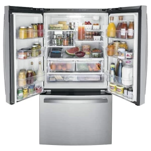 36" French Door Refrigerator with Internal Water Dispenser, Spill-Proof Shelves, GE