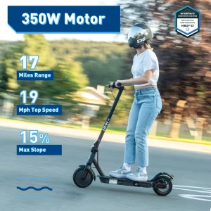 Electric Scooter for Adults, 350W Motor, 17 Miles Range, Portable Folding Commuter Scooter — Electric Scooter, Hiboy