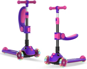 Folding Kick Scooter for Kids with Light-Up Wheels and Adjustable Handlebar, Gotrax