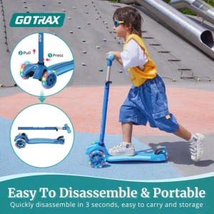 Kids Kick Scooter with LED Wheels and Adjustable Handlebars, Gotrax