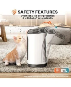 Portable Electric Space Heater with Thermostat, 1500W, Kismile
