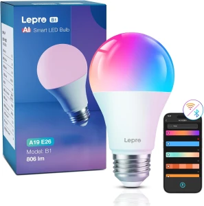 AI Smart Light Bulbs - WiFi & Bluetooth RGBWW Color Changing LED Bulb — Smart Light Bulb, Lepro