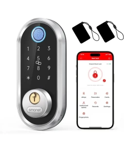 Fingerprint Electronic Deadbolt Door Lock with Keypad and Bluetooth — Smart Lock, SMONET