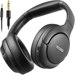 Hybrid Active Noise Cancelling Headphones, Wireless Over Ear Bluetooth Headset, 60H Playtime, Hi-Res Audio — Wireless Earbuds, TOZO