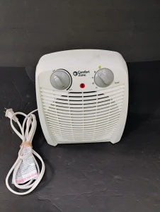 Indoor Space Heater with Adjustable Thermostat, Fan Forced, Electric, Overheat Protection, Comfort Zone
