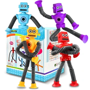 Sensory Travel Robot Toys for Kids, 4Pcs Set, CHESLICR