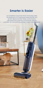 Smart Cordless Wet Dry Vacuum Cleaner and Mop for Hard Floors — Robot Vacuum, Tineco