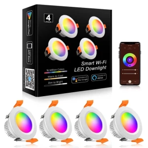 Smart LED Recessed Lighting RGB WiFi Downlight — Smart Light Bulb, YGS-Tech