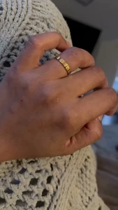 Dainty Gold Stacking Band Ring, NOKMIT