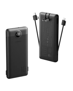 Portable Charger with Built-in Cables and Wall Plug — Power Bank, VEGER