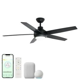 Smart 5-Blade Ceiling Fan with LED Light Kit — Smart Fan, East Grove Home
